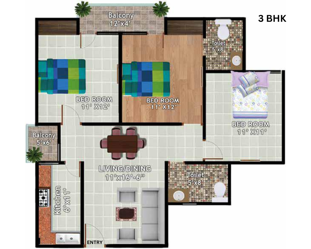 S - 3BHK
